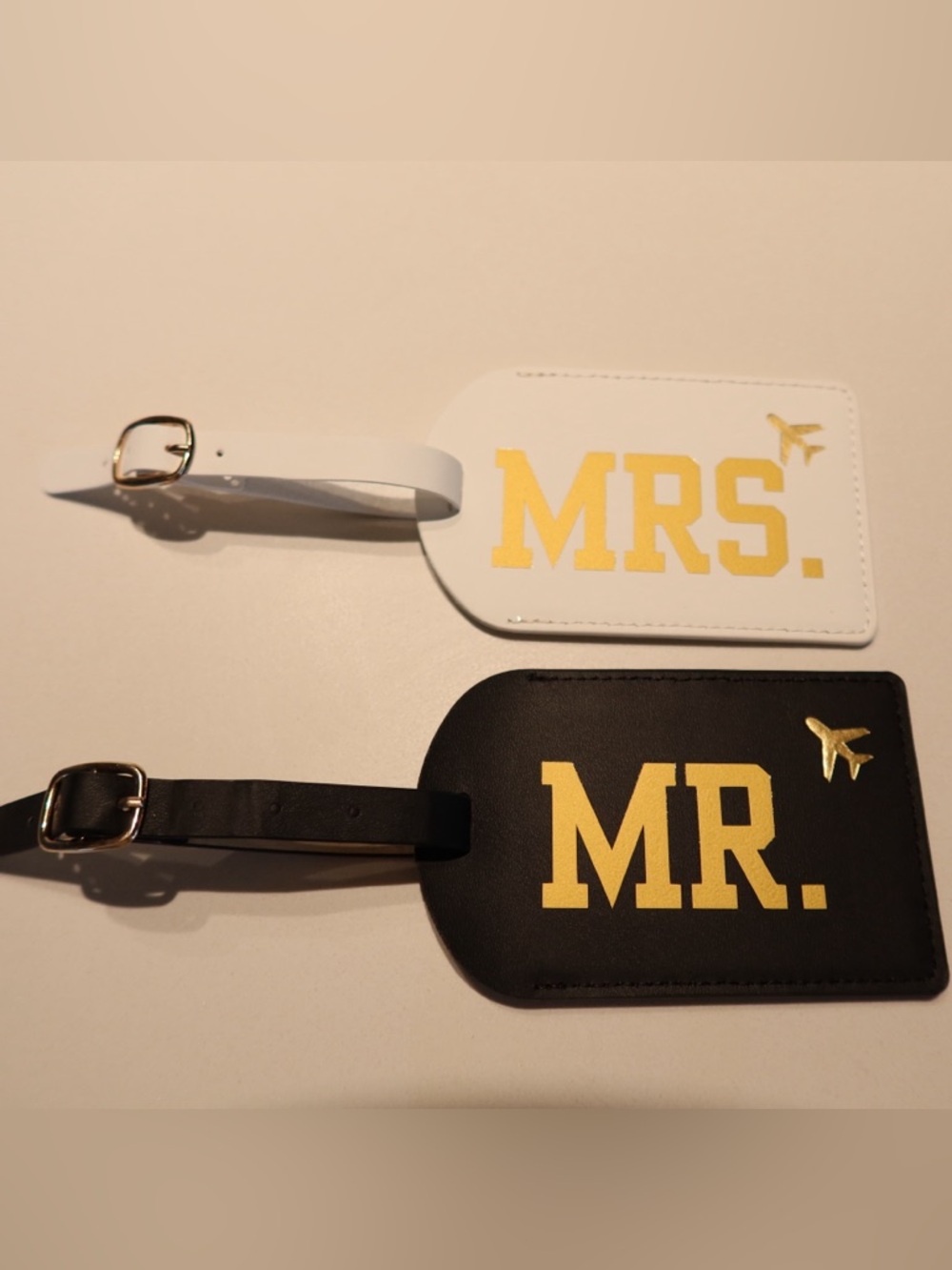 Gold Lettered "MR." & "MRS." Luggage Tags